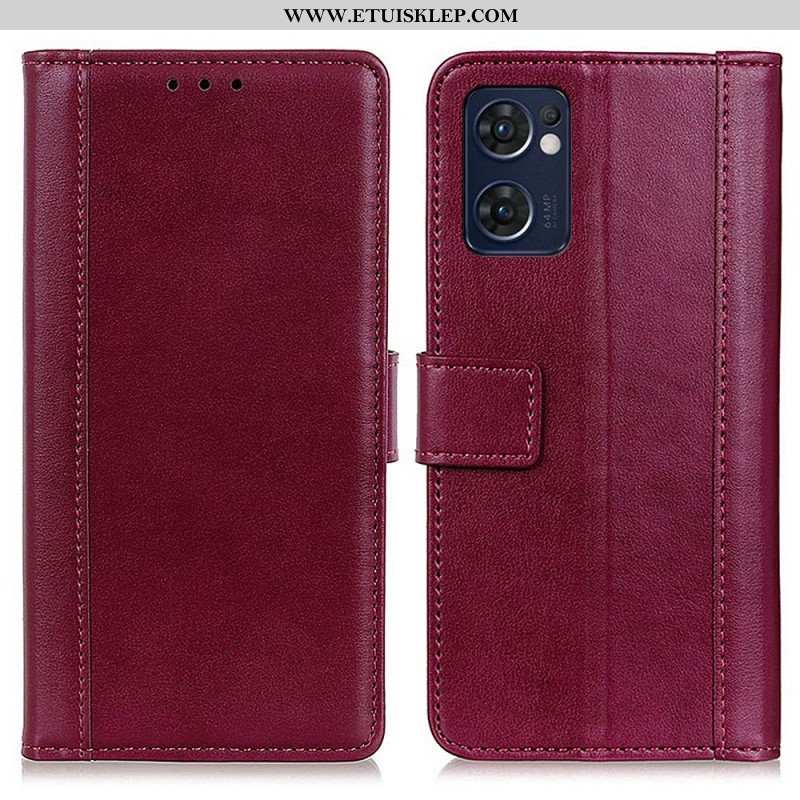 Etui Folio do Oppo Find X5 Lite Kolorowa Wersja Skóry Dwoinowej